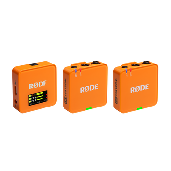 RØDE Wireless GO GEN3 két csatornás vezeték nélküli mikrofon rendszer, narancssárga RØDE Wireless GO GEN3 két csatornás vezeték nélküli mikrofon rendszer, narancssárga
