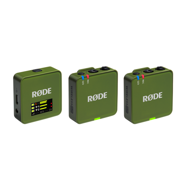 RØDE Wireless GO GEN3 két csatornás vezeték nélküli mikrofon rendszer, sötétzöld