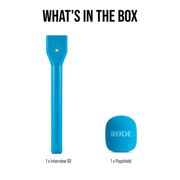 RØDE Interview GO mikrofonfogó nyél vezeték néküli mikrofonokhoz, kék