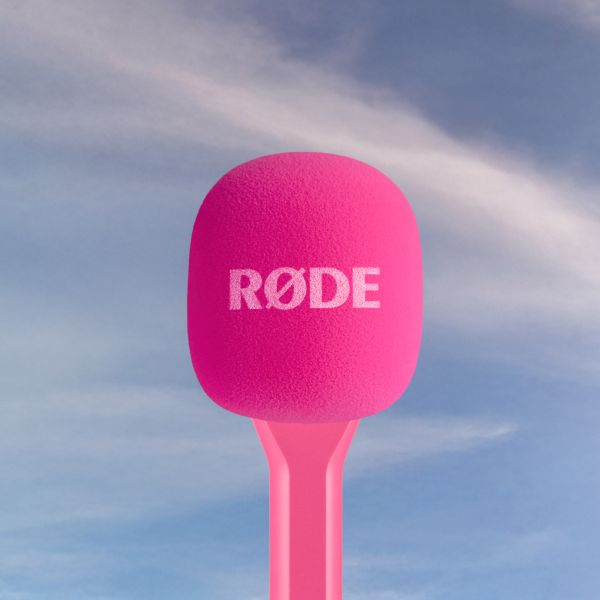 RØDE Interview GO mikrofonfogó nyél vezeték néküli mikrofonokhoz, rózsaszín