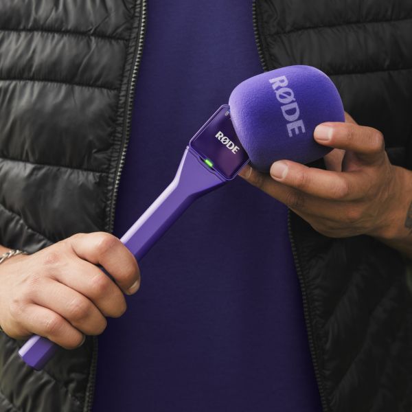RØDE Interview GO mikrofonfogó nyél vezeték néküli mikrofonokhoz, lila