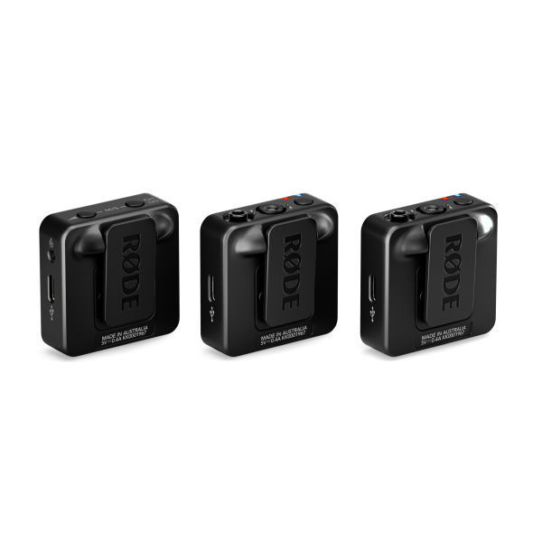 RØDE Wireless GO GEN3 Charge Case+ töltő és tartó tokkal csomagban, fekete